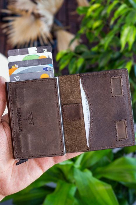 Zoozie Bags Tarjetero Smokey - Brown en Piel Auténtica